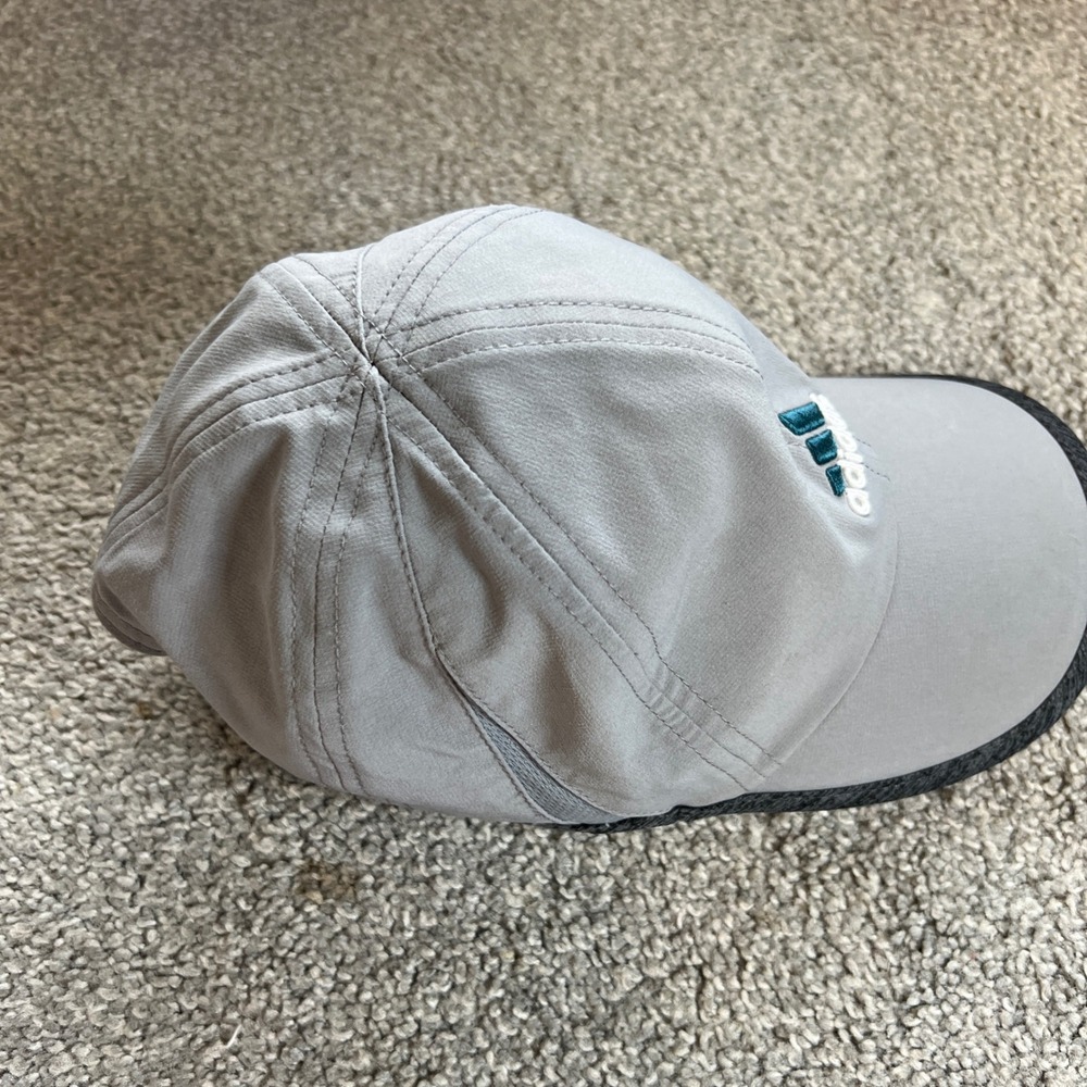 Adidas Adizero Running Hat Womens Grey Teal Adjustable Performance Cap athletic - Picture 6 of 12